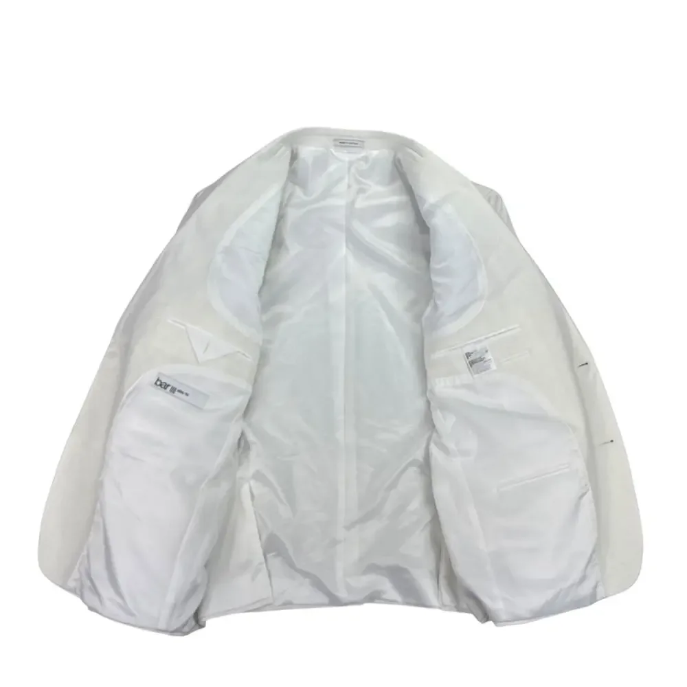 Bar III Mens Slim Fit Linen Cotton Solid Suit Jacket White 42S